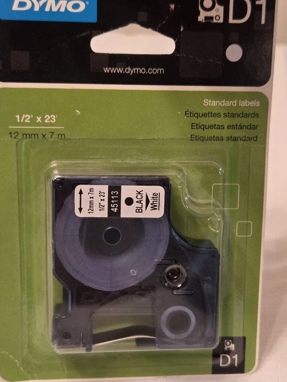 Dymo Labels D1 Two Packs New 1 Red/White & 1 Black/ White